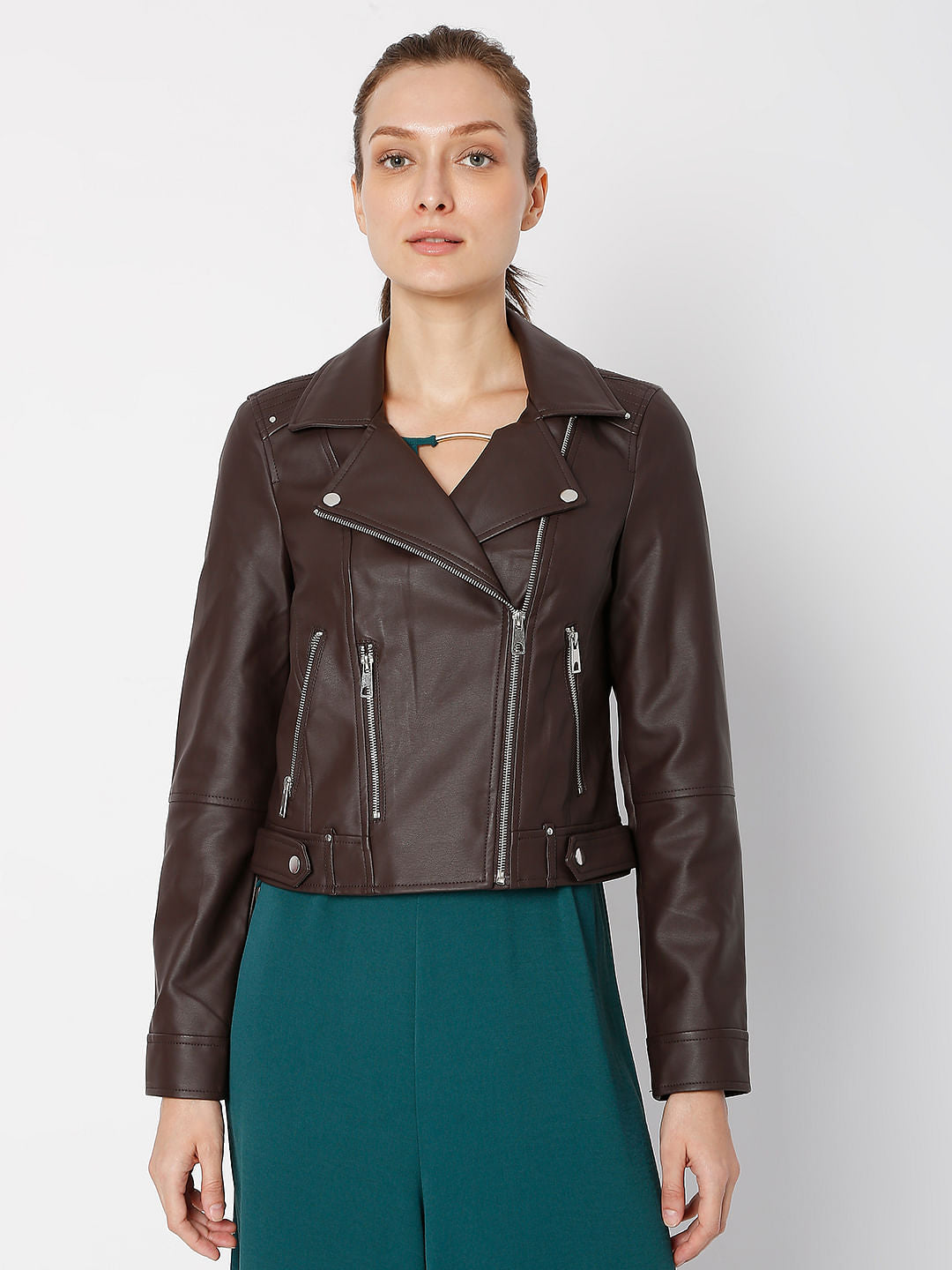 Dark Brown Biker Jacket