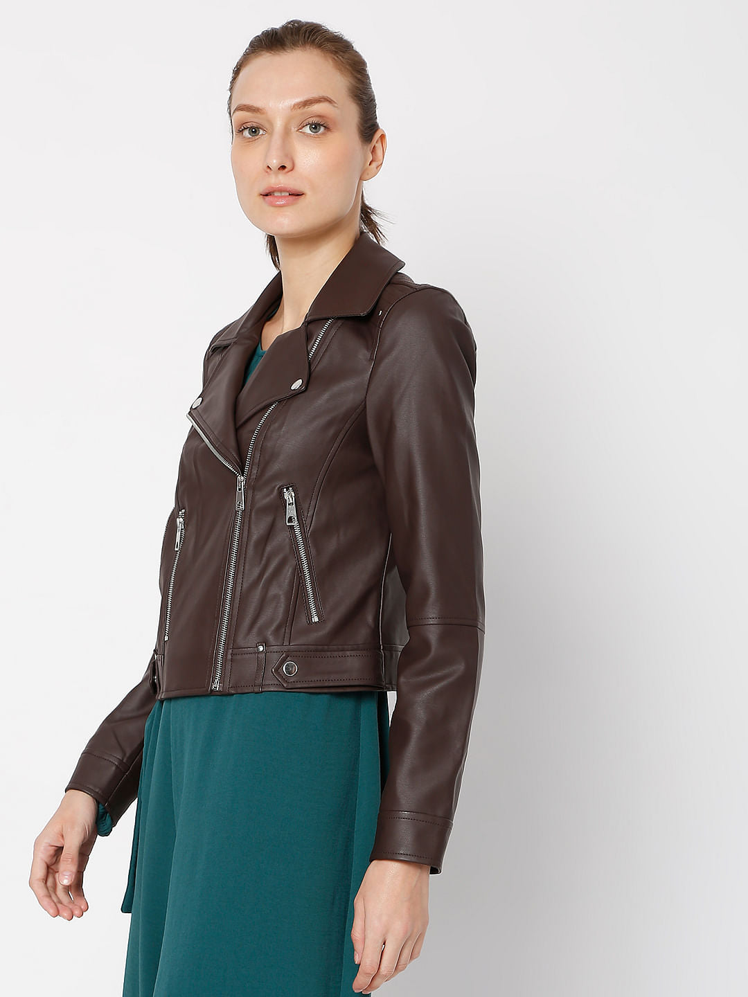 Dark Brown Biker Jacket