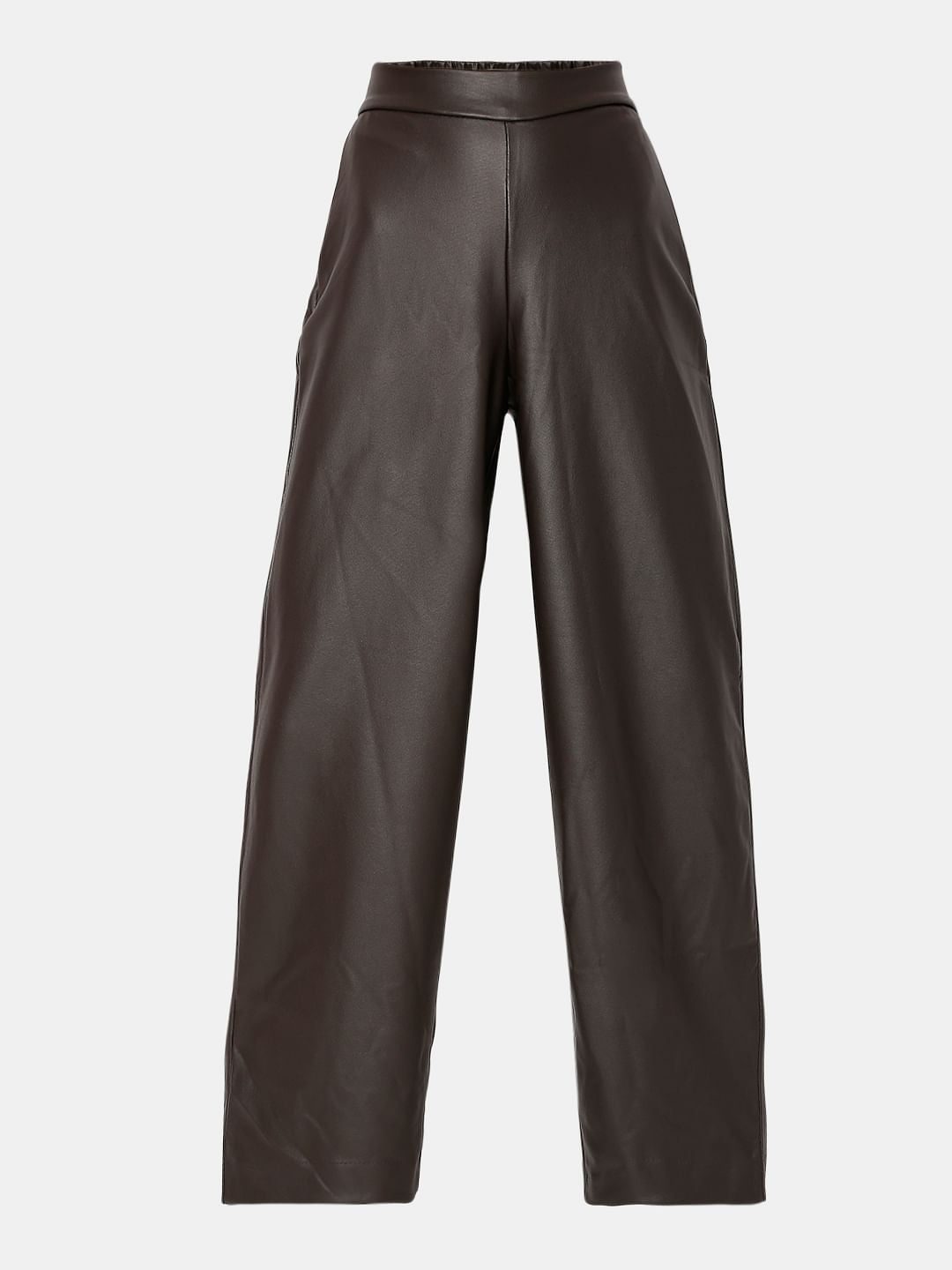 Dark Brown High Rise Wide Leg Pants