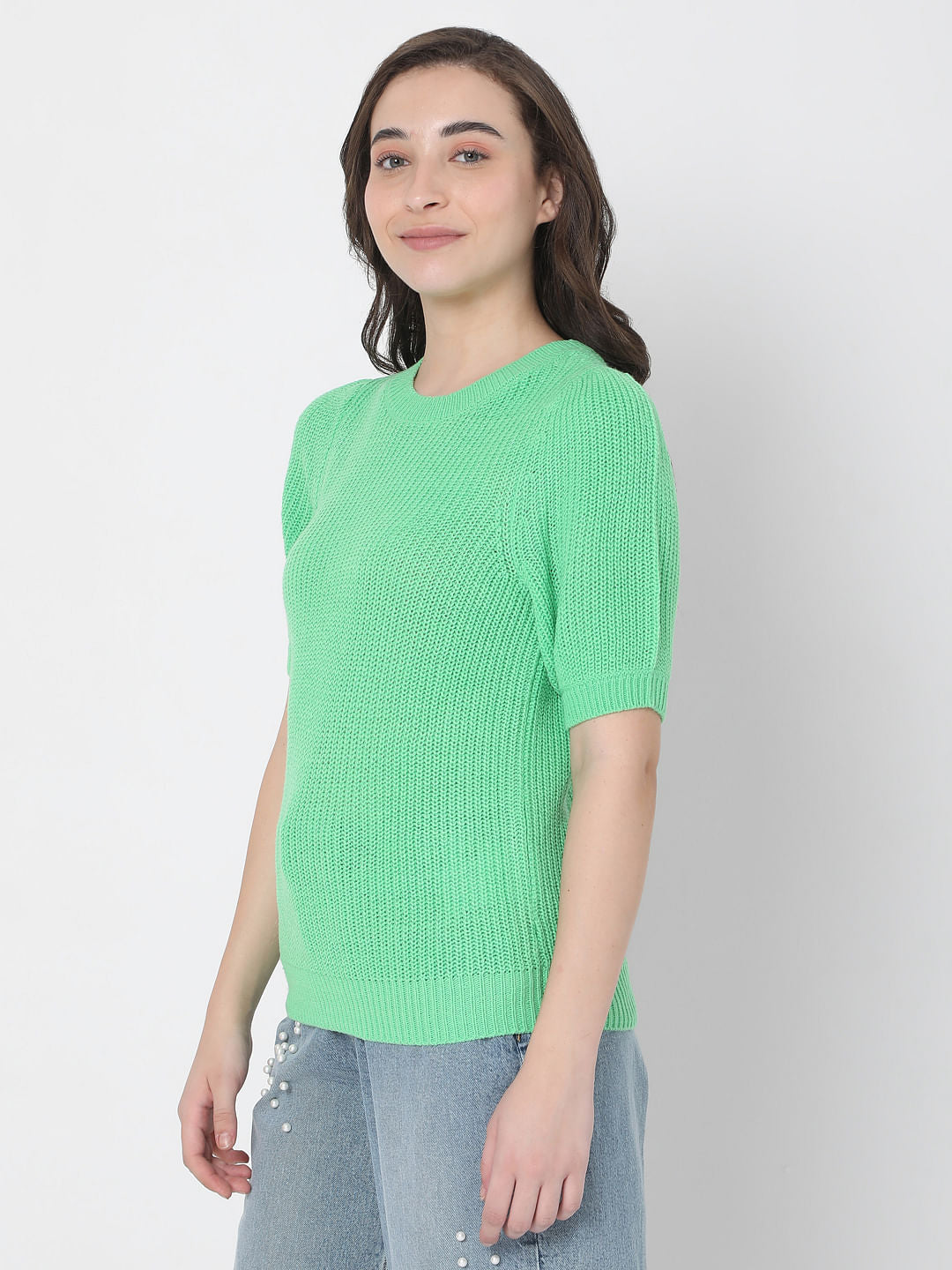 Green Knit Top