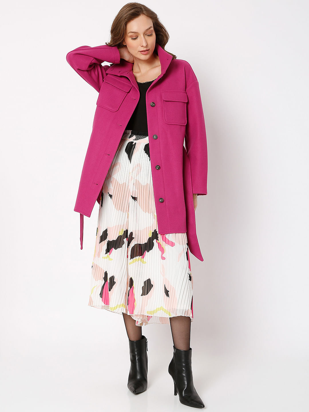 Pink Turtle Neck Jacket