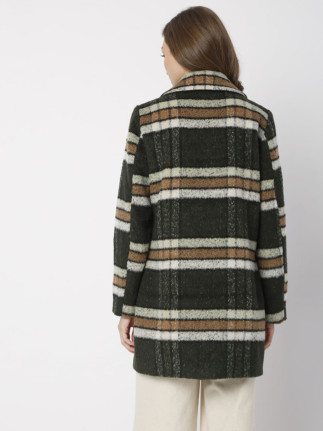 Dark Green Check Coat