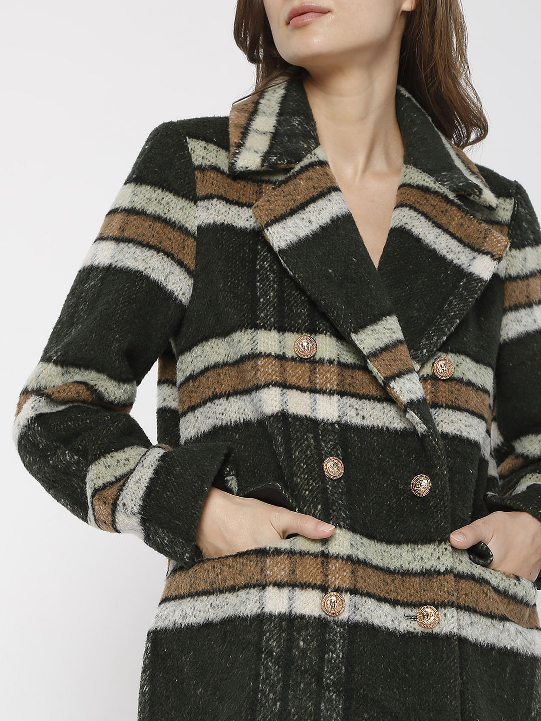 Dark Green Check Coat