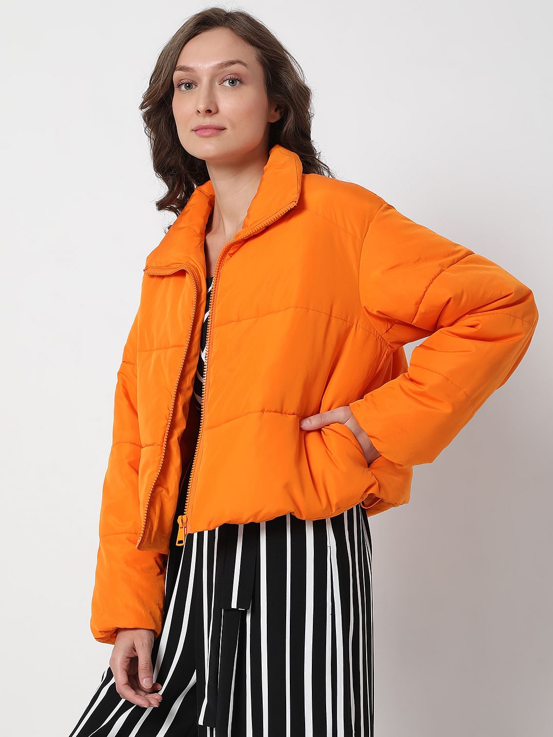 Bright Orange Puffer Jacket