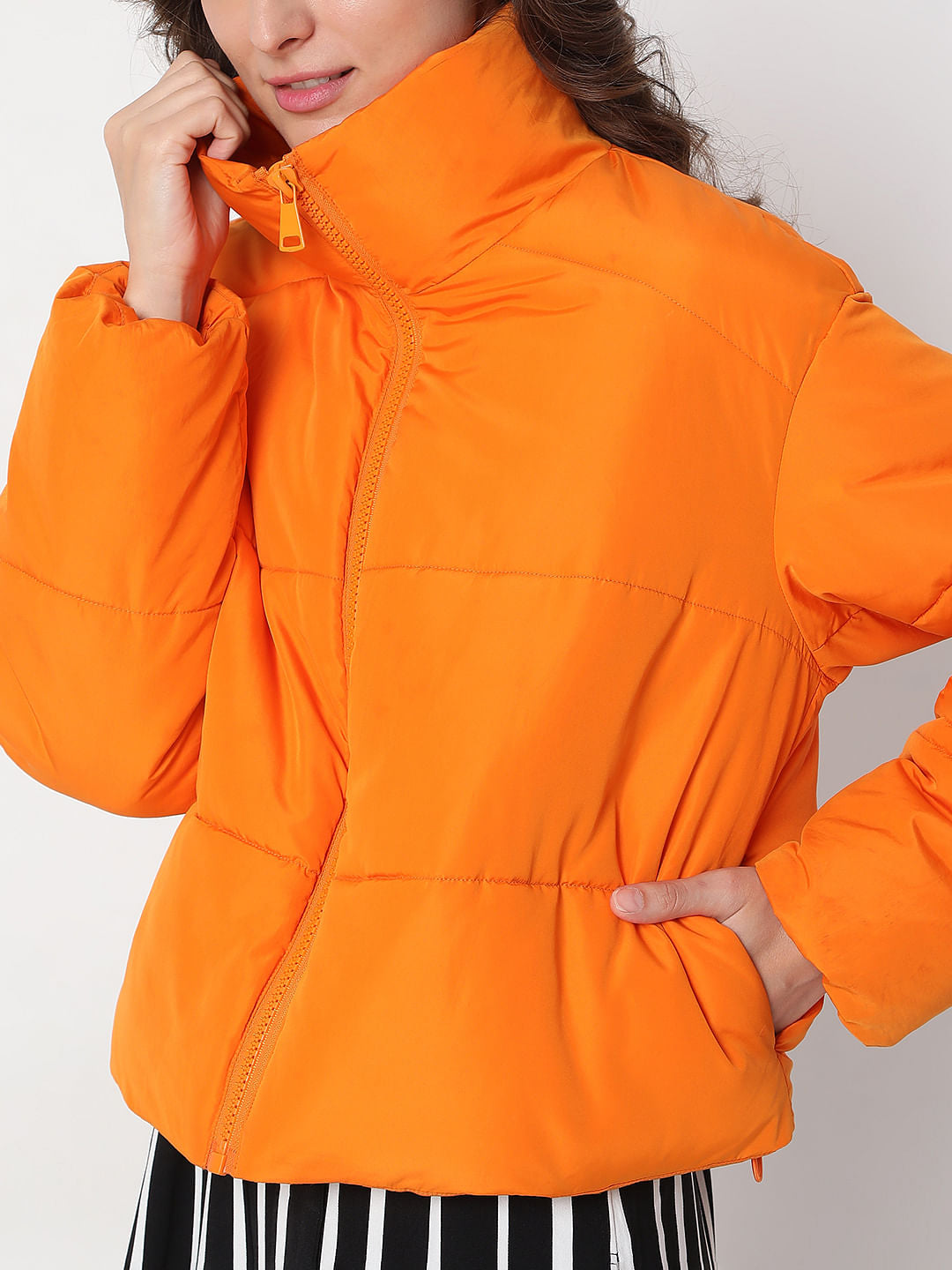 Bright Orange Puffer Jacket
