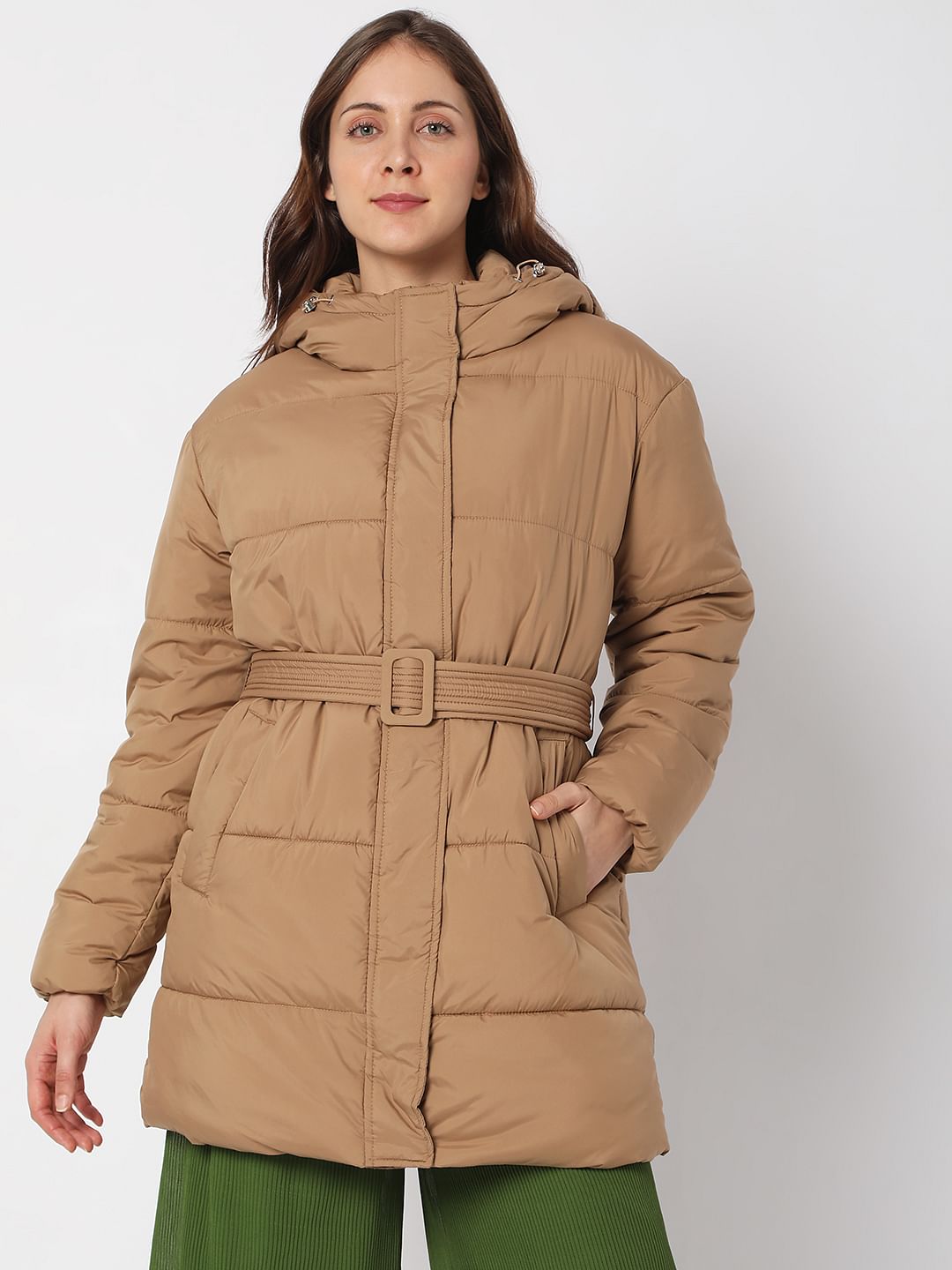Brown Hooded Long Coat