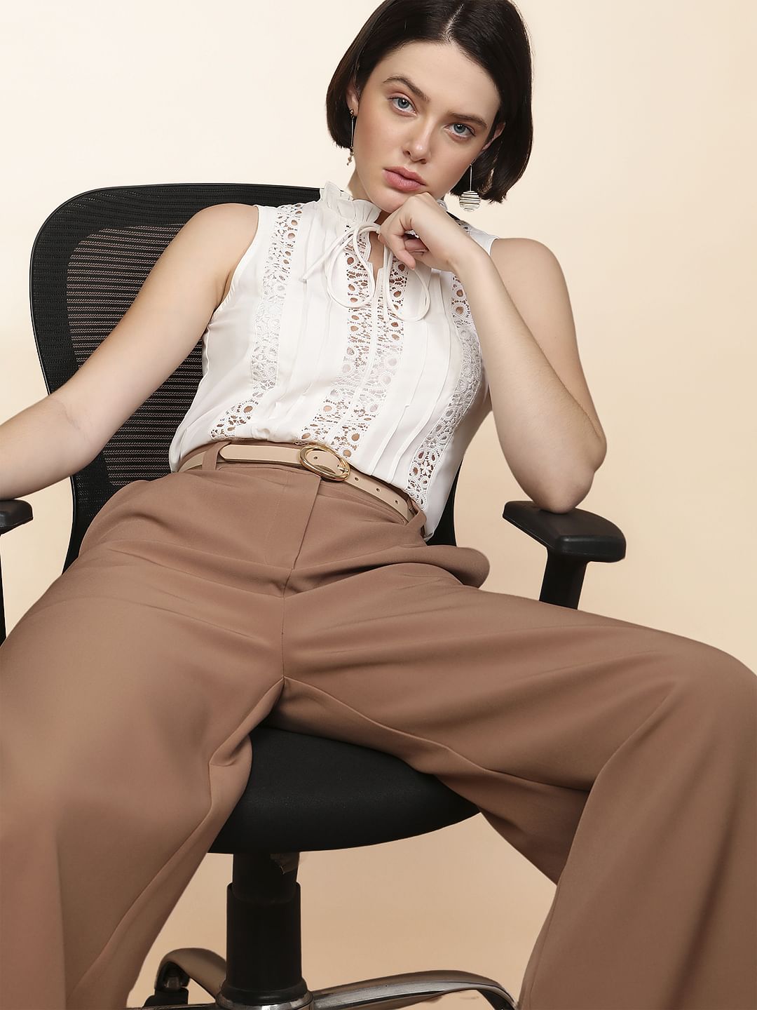 White Lace Insert Top