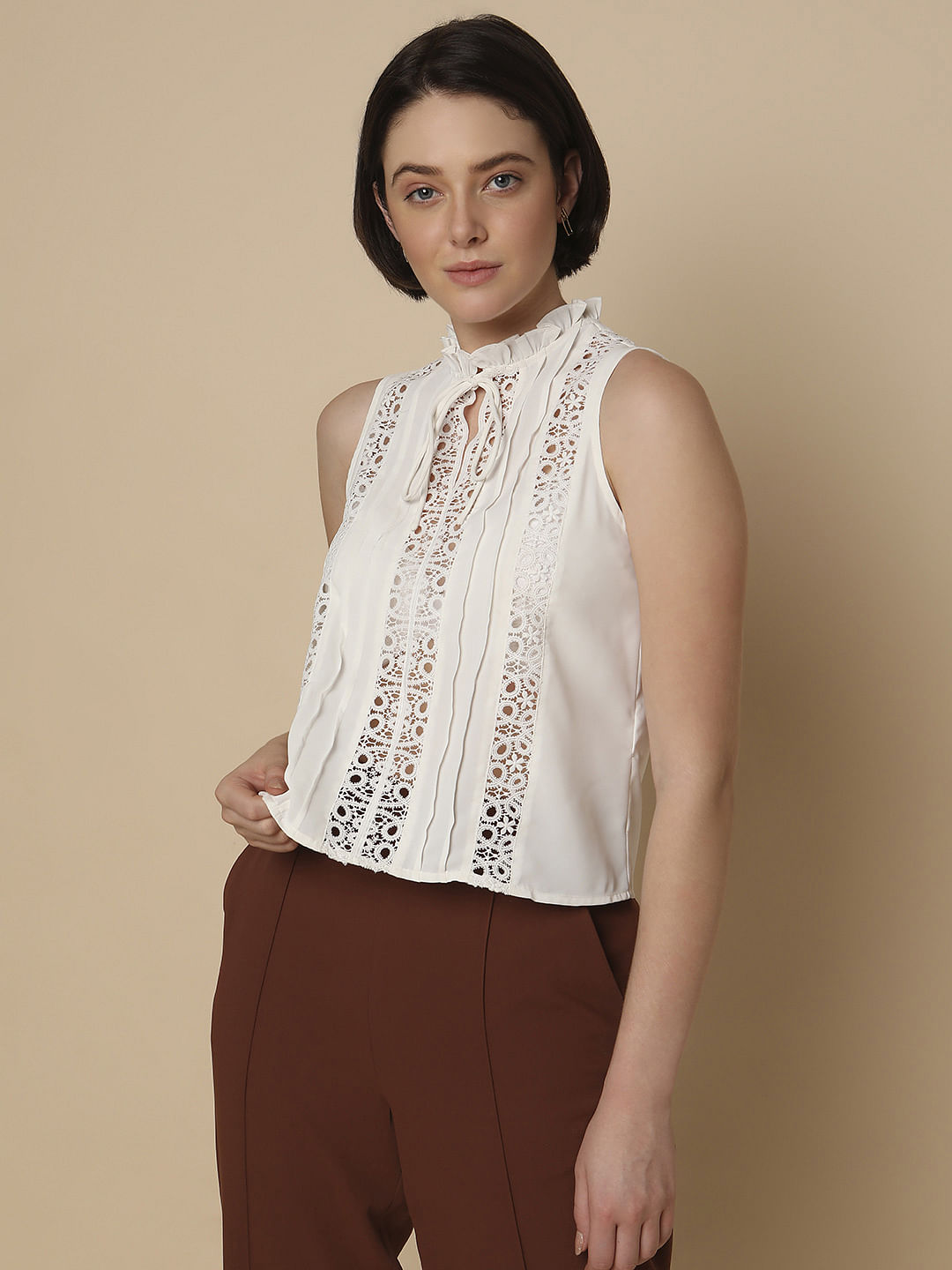 White Lace Insert Top