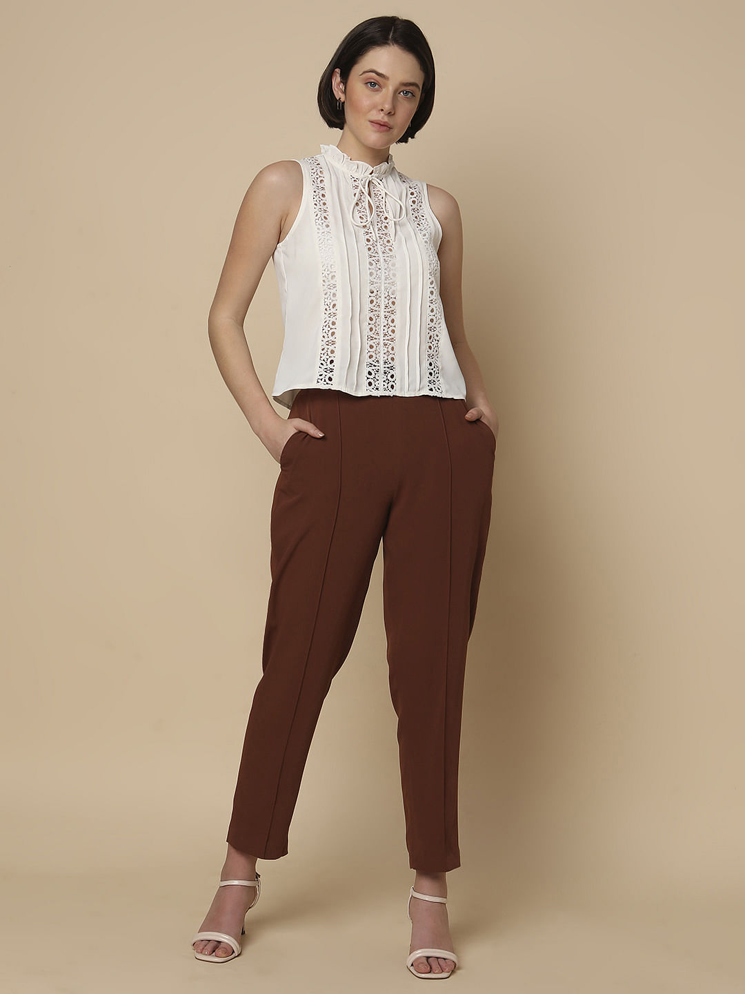 White Lace Insert Top