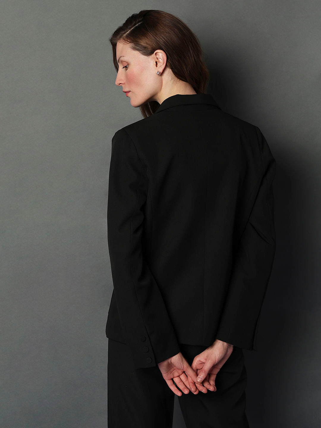 Black Co-Ord Set Formal Blazer