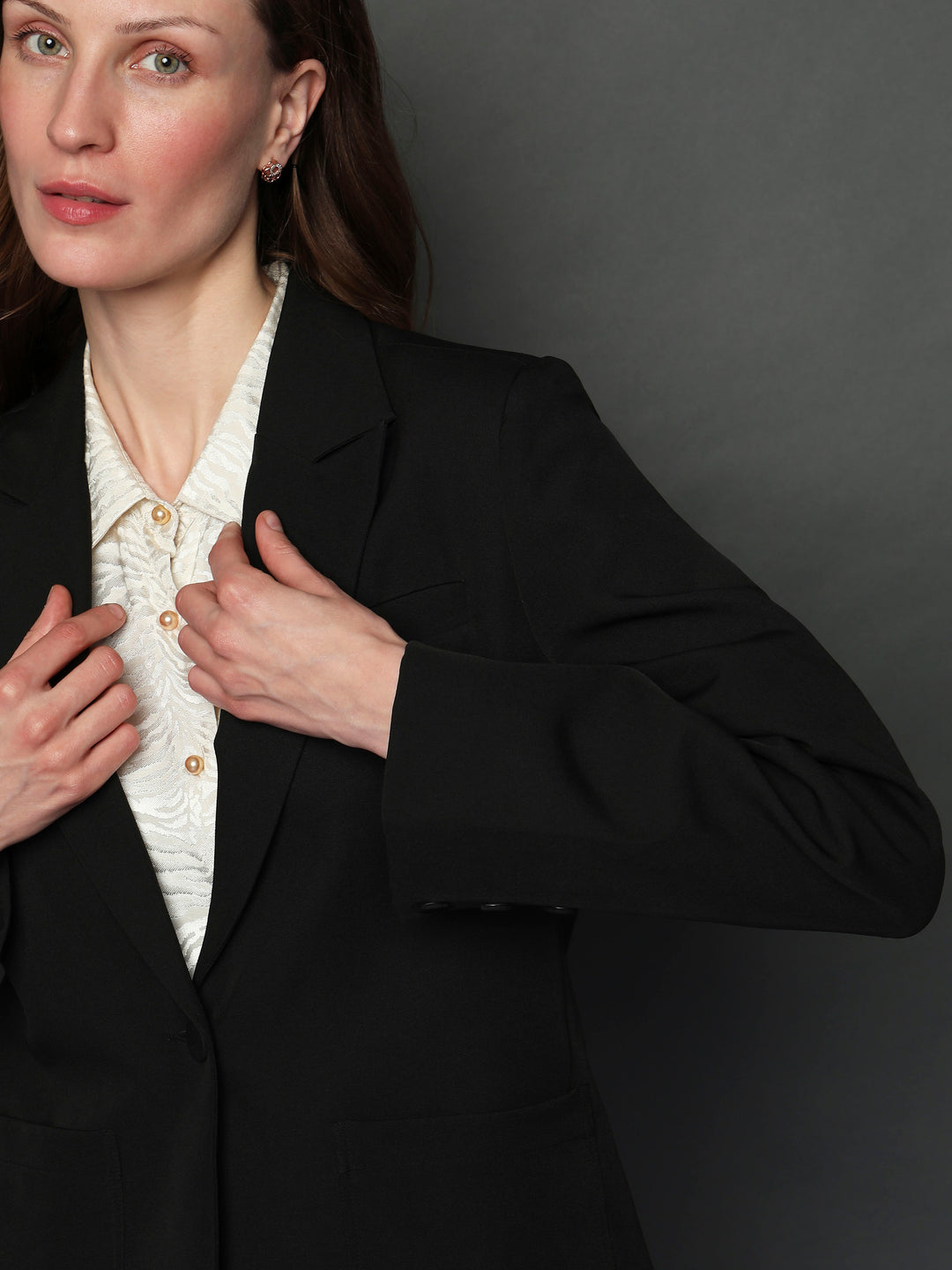 Black Co-Ord Set Formal Blazer