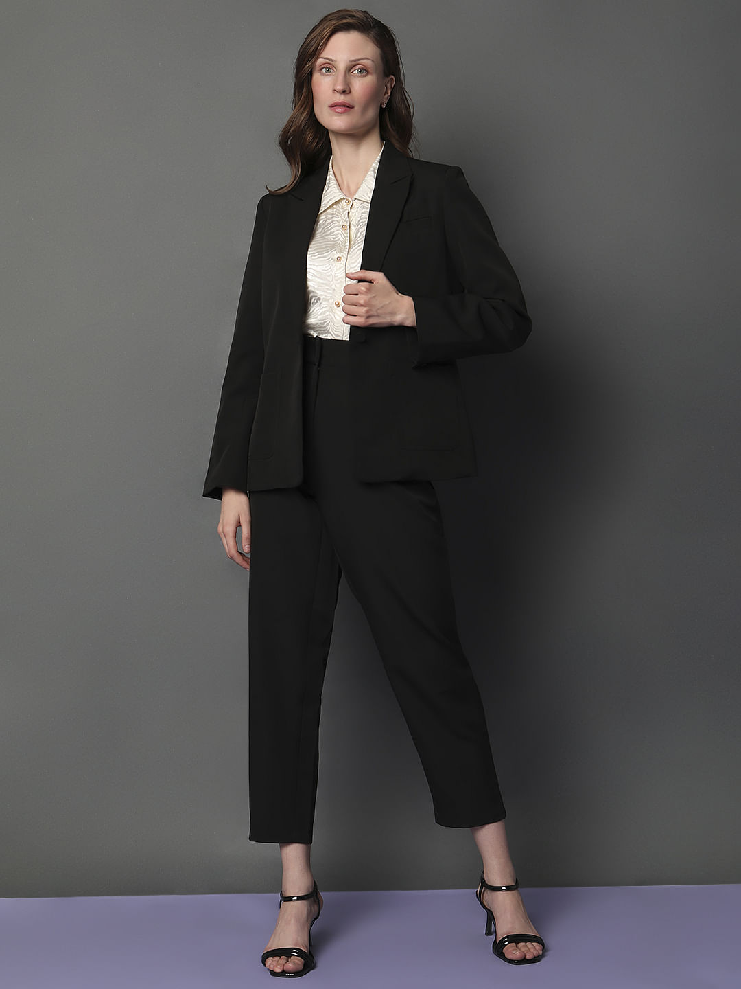 Black Co-Ord Set Formal Blazer