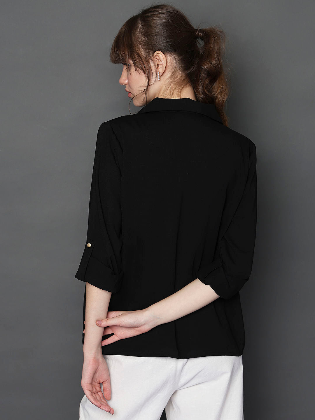 Black Utility Pockets Shirt