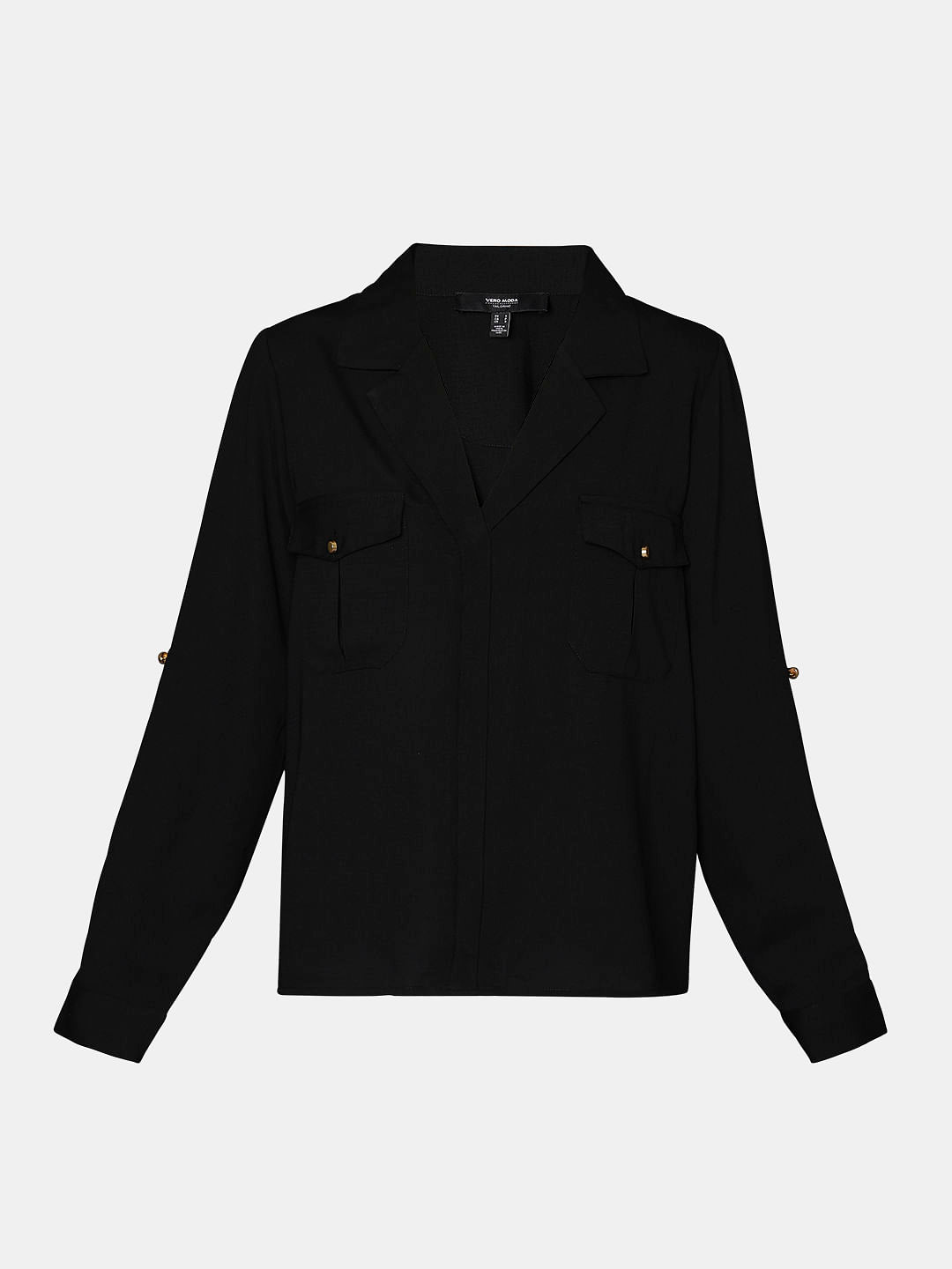 Black Utility Pockets Shirt
