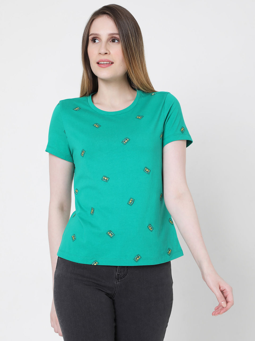 Green Graphic Print T-Shirt