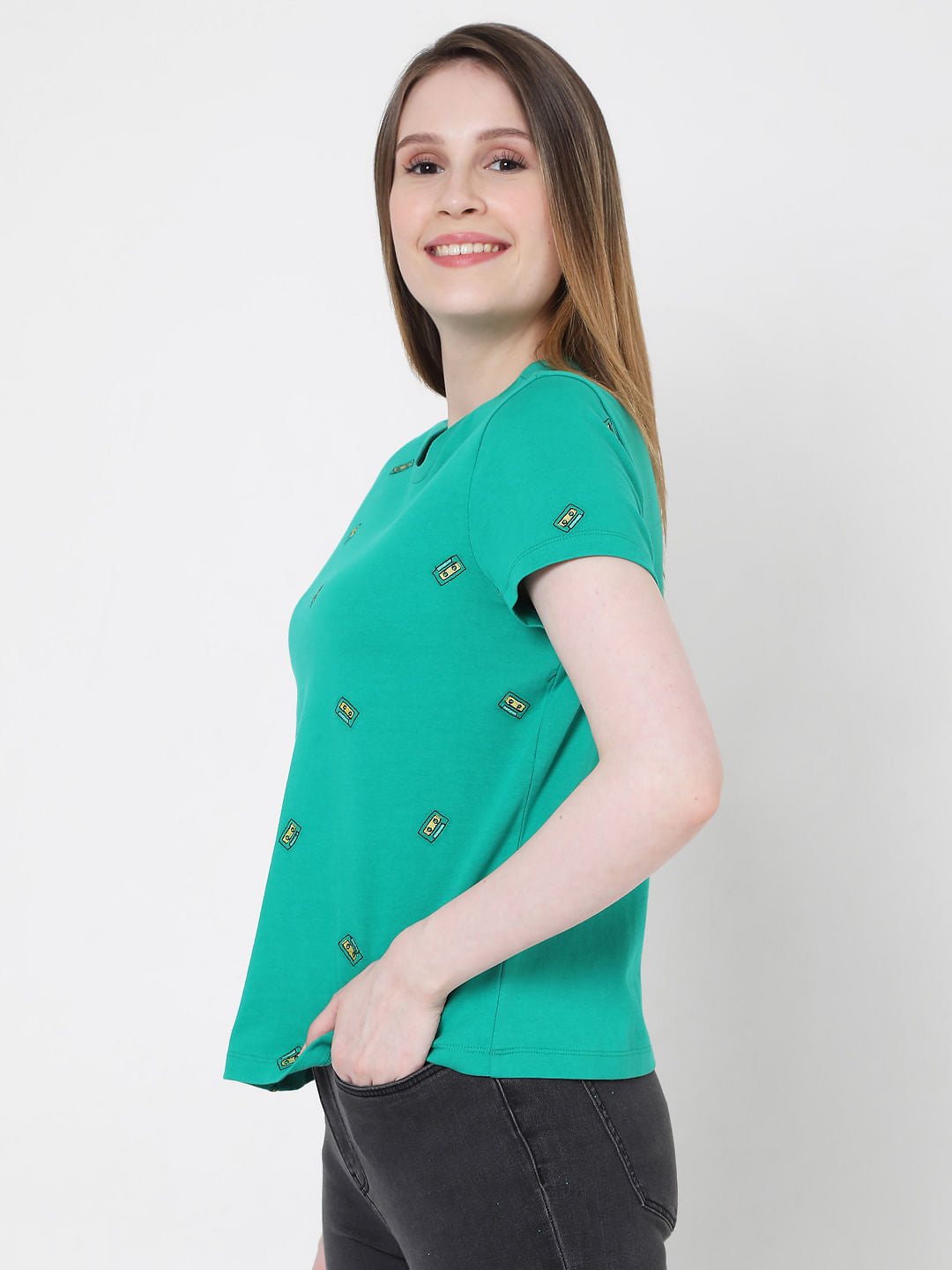 Green Graphic Print T-Shirt