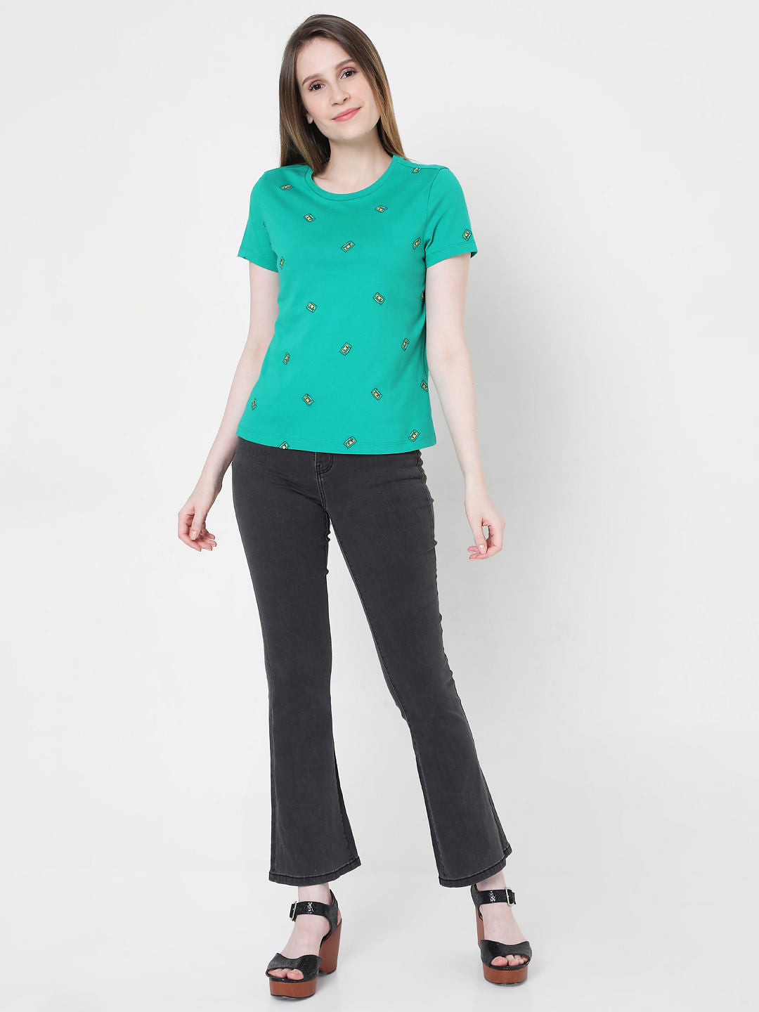 Green Graphic Print T-Shirt