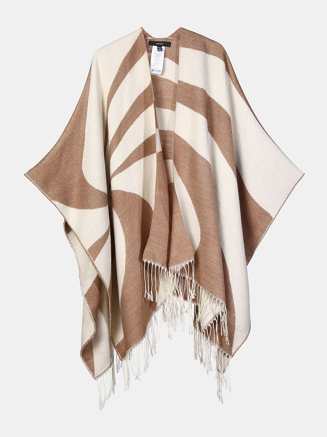 Beige & White Poncho
