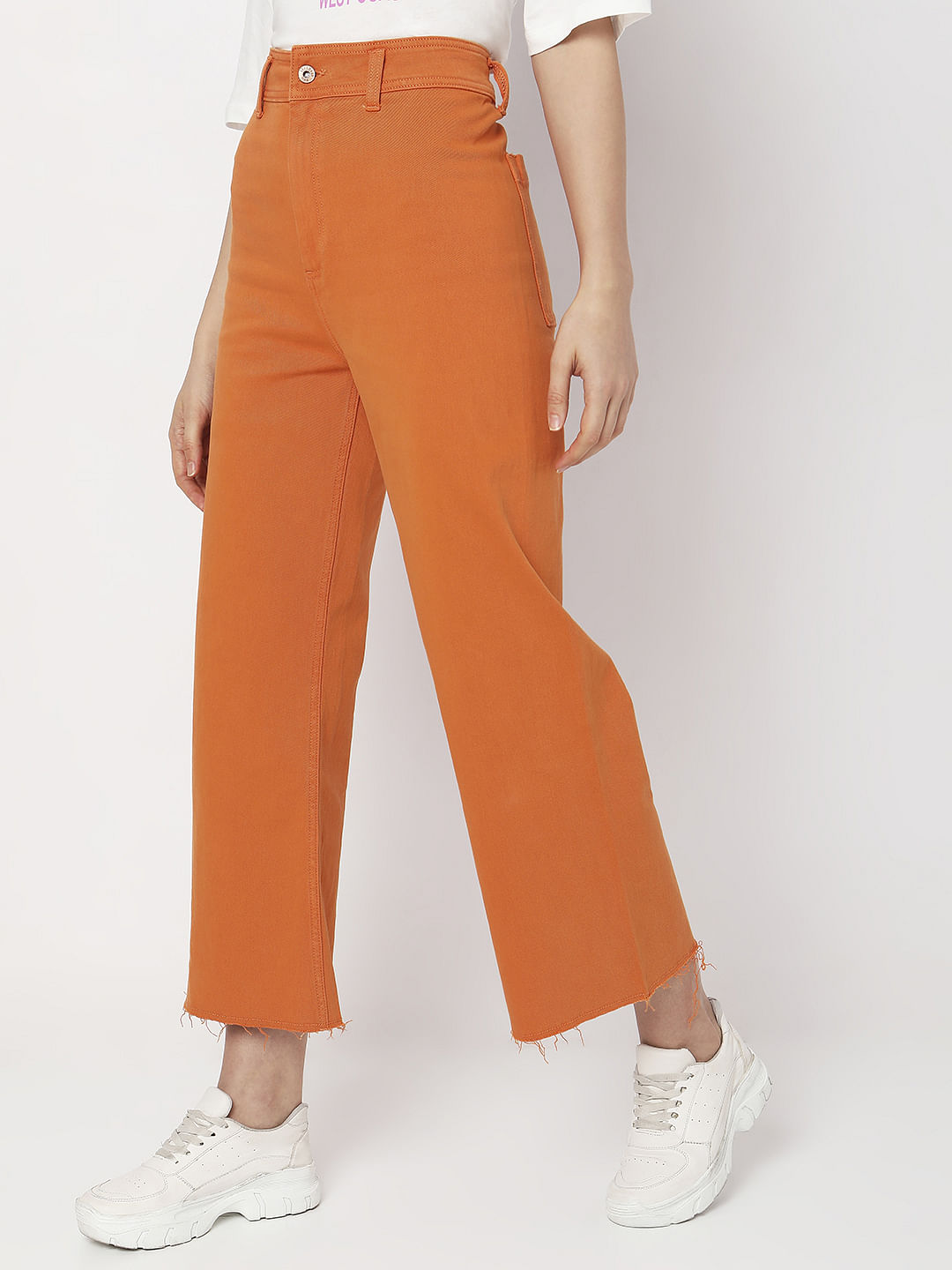 Orange High Rise Zoey Wide-Leg Jeans