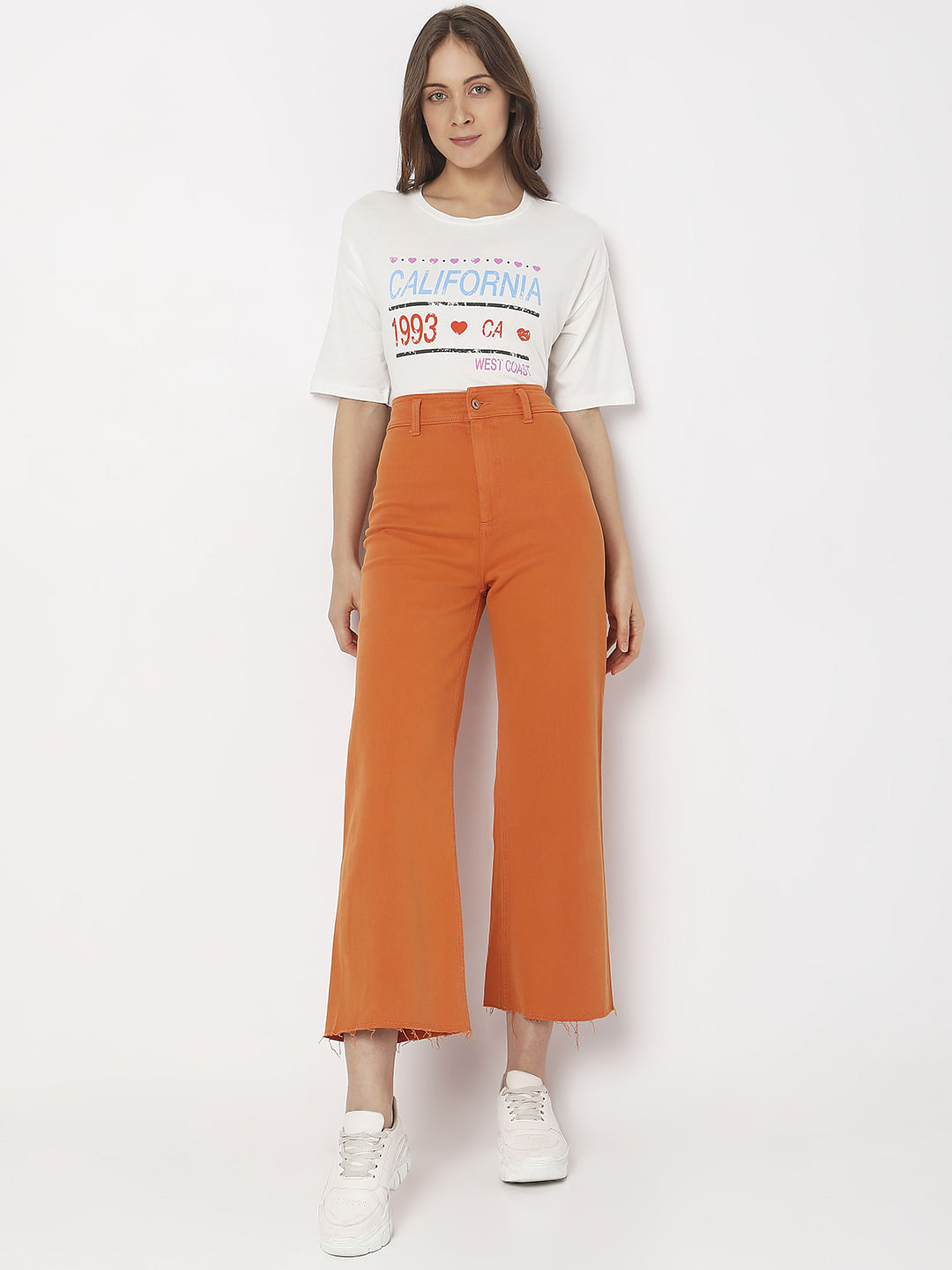 Orange High Rise Zoey Wide-Leg Jeans