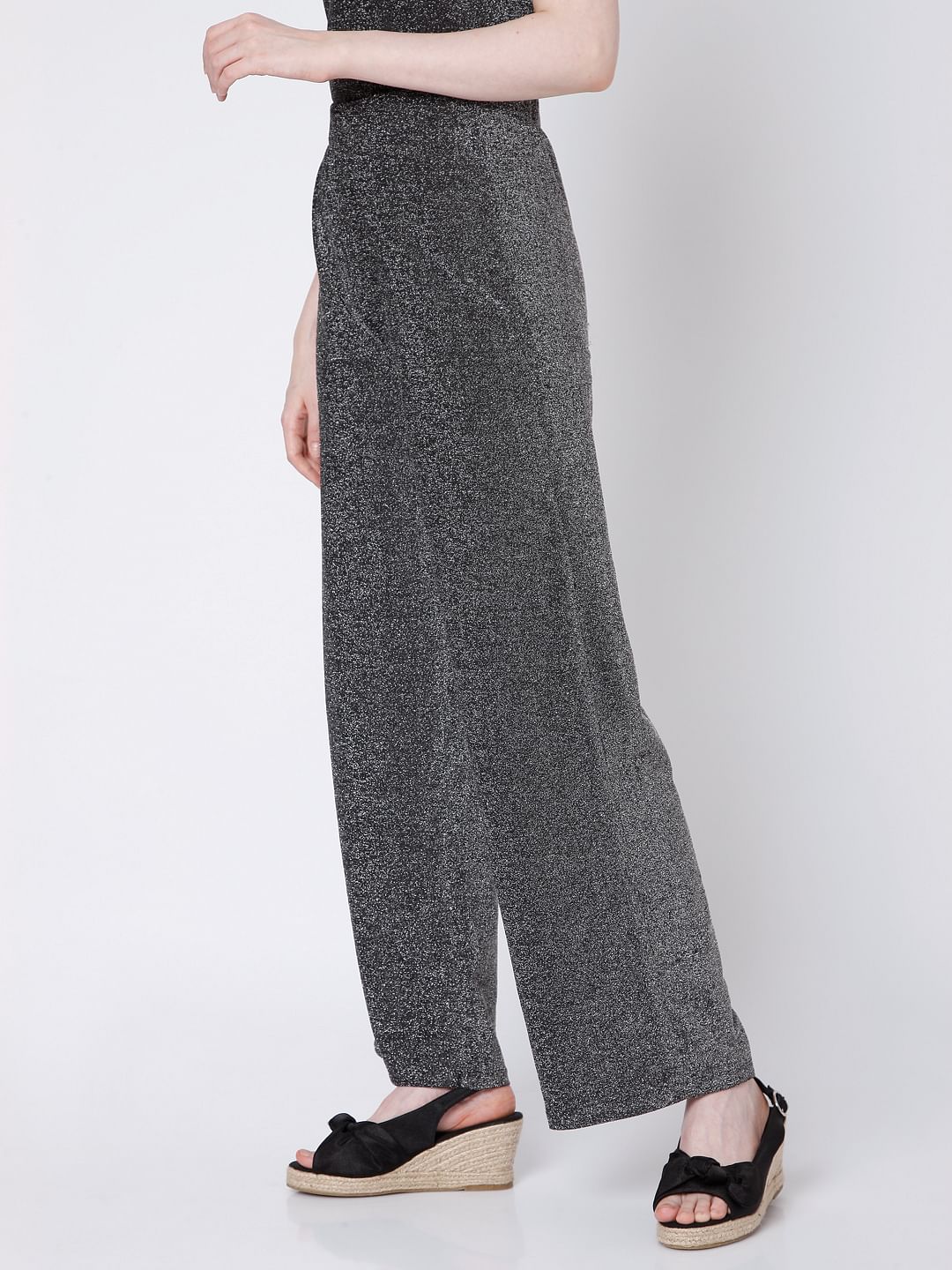 Grey Lurex Co-Ord Pants