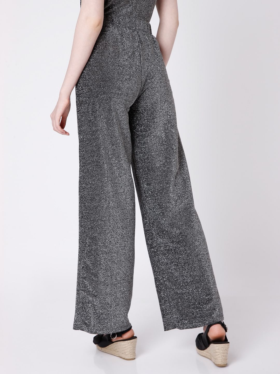 Grey Lurex Co-Ord Pants