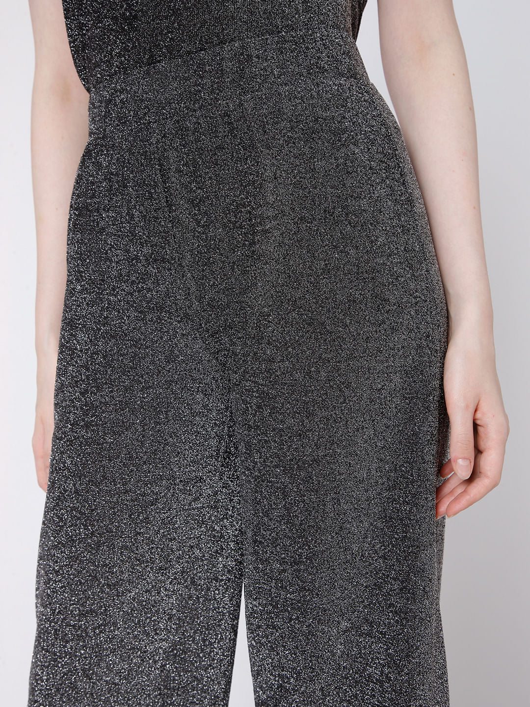 Grey Lurex Co-Ord Pants