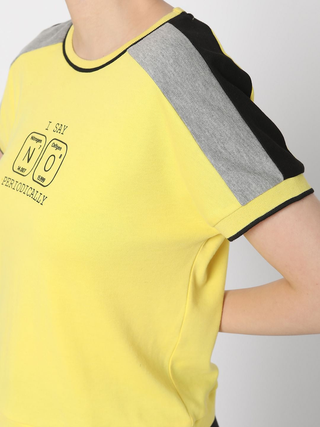 Yellow Graphic Slogan Print T-Shirt