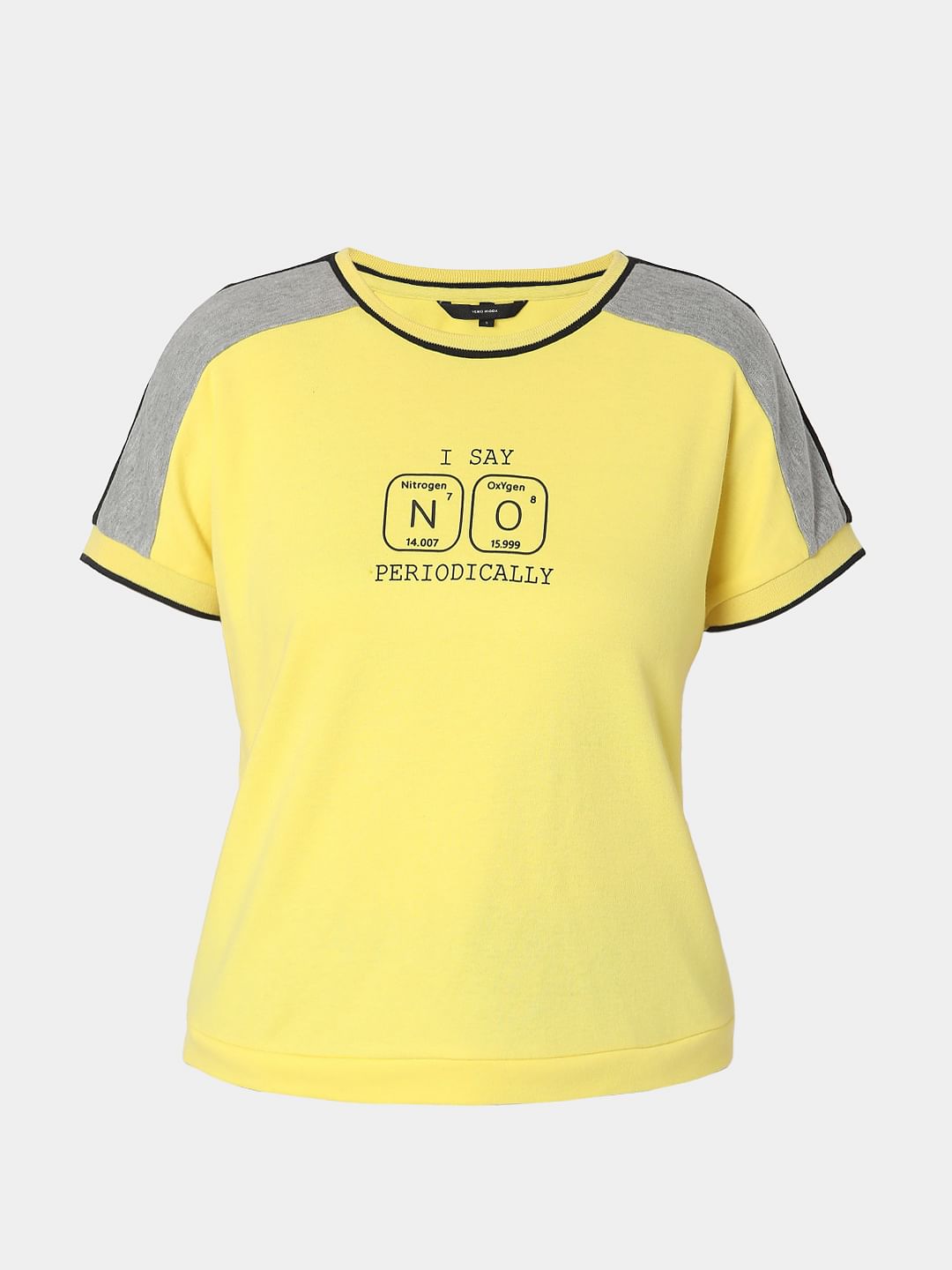 Yellow Graphic Slogan Print T-Shirt