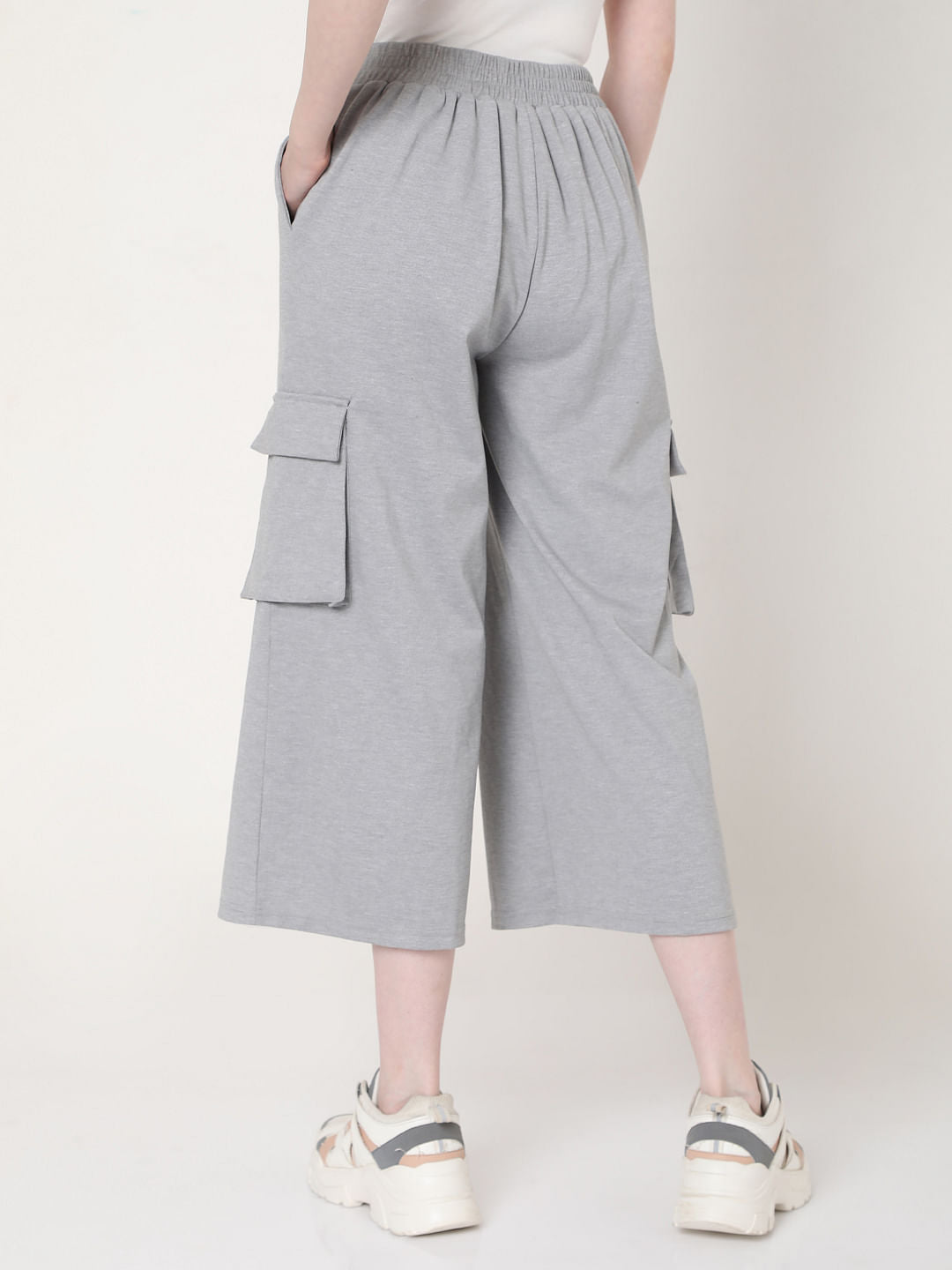 Grey High Rise Culottes