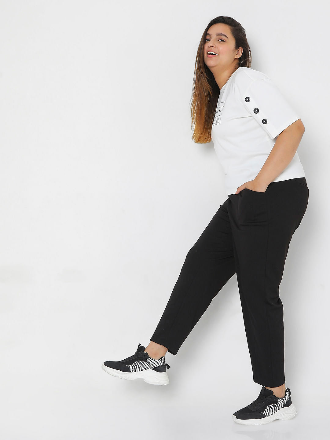 Curve Black High Rise Cargo Pants