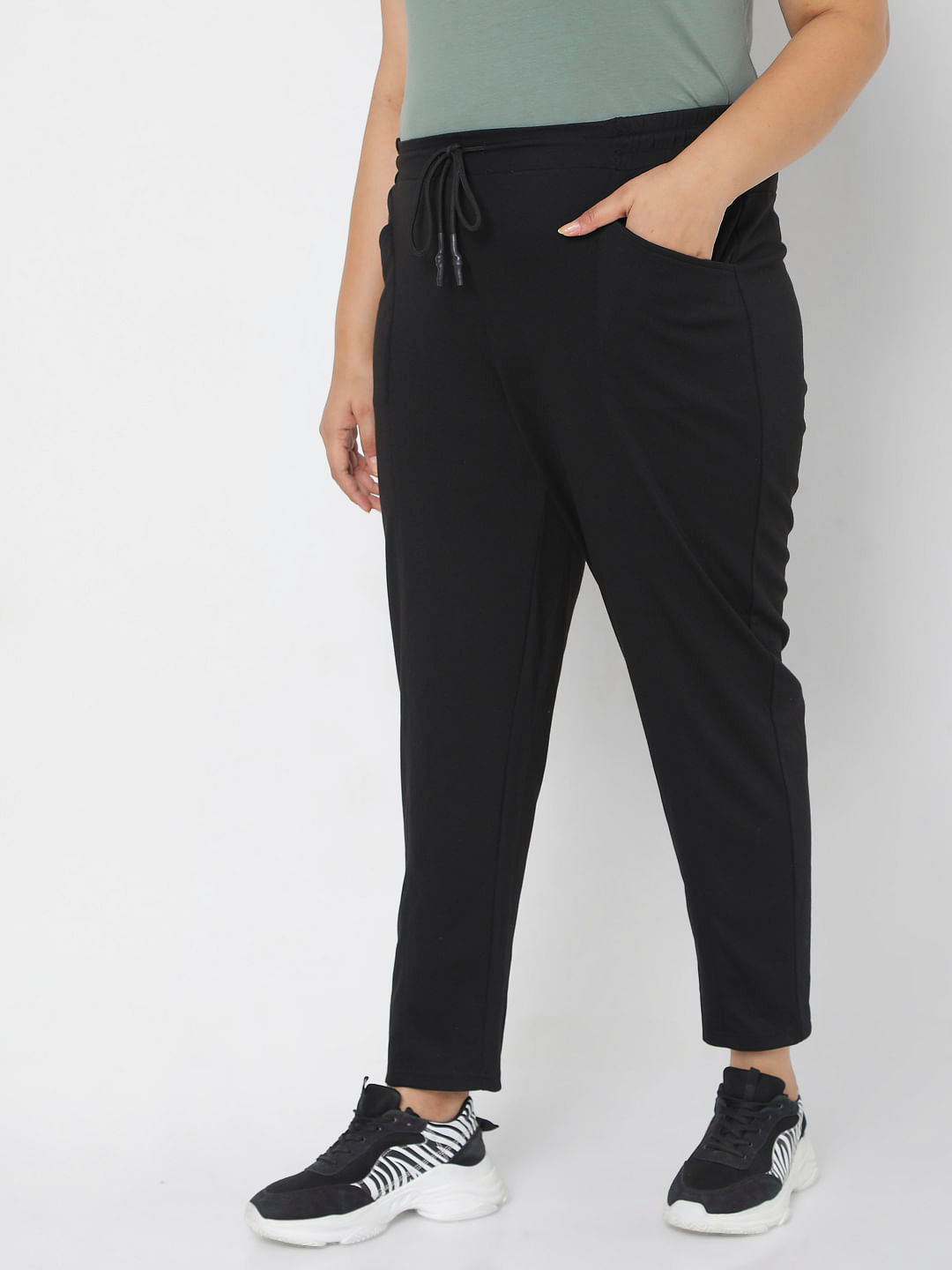 Curve Black High Rise Cargo Pants