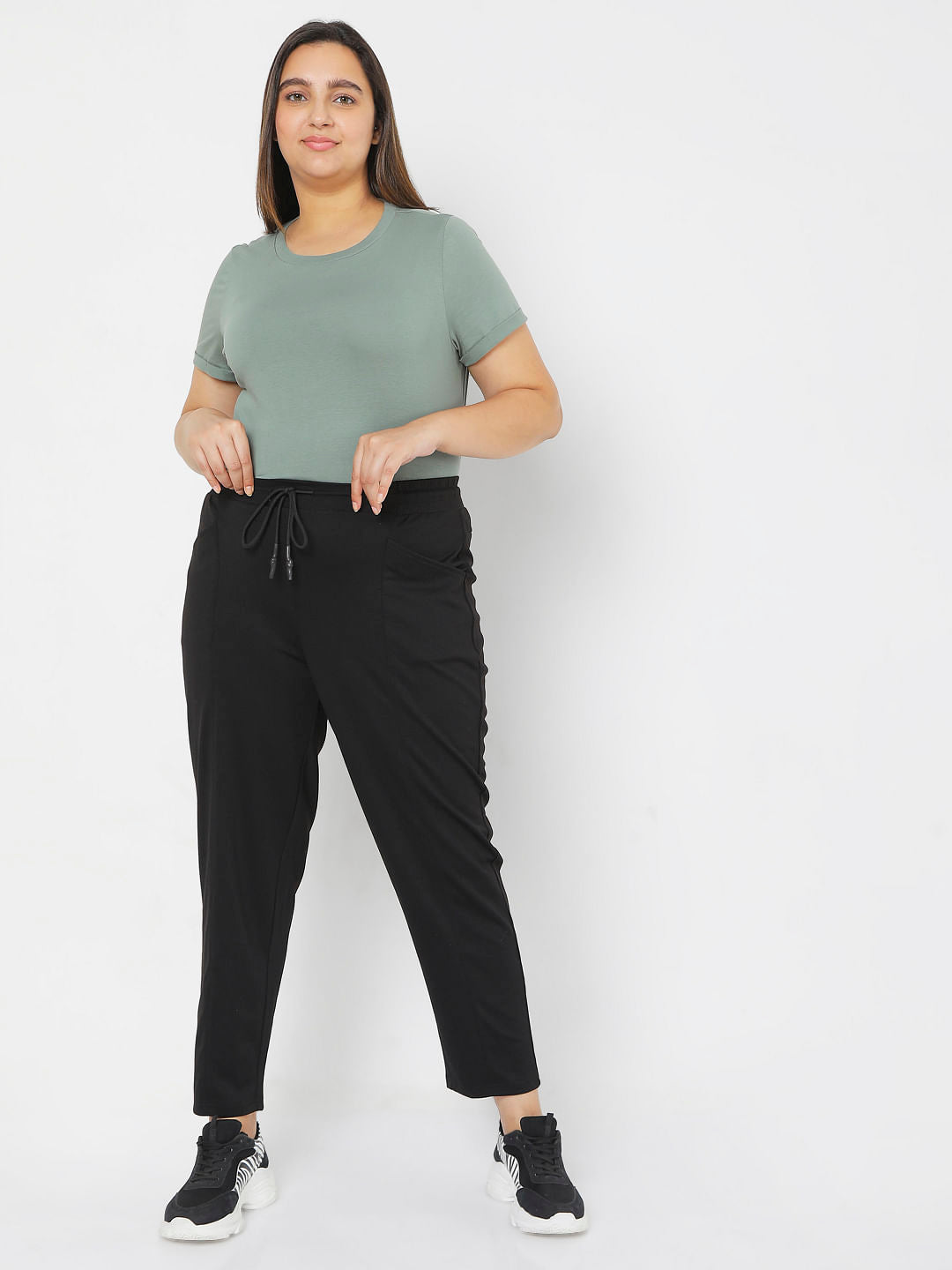 Curve Black High Rise Cargo Pants