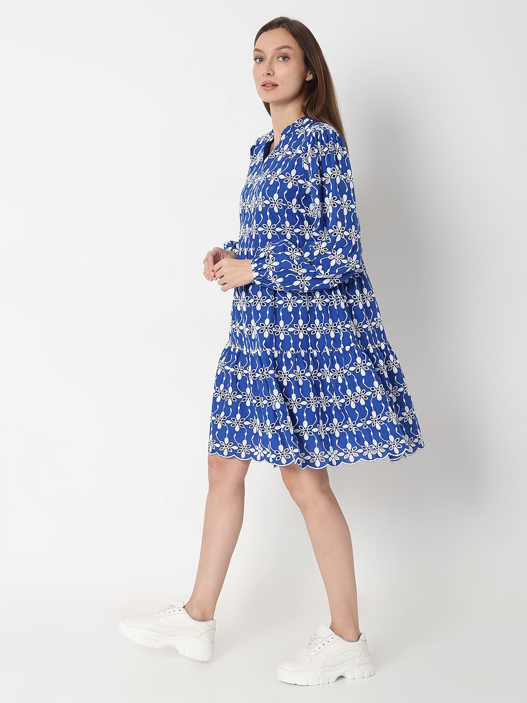 Blue Embroidered Dress