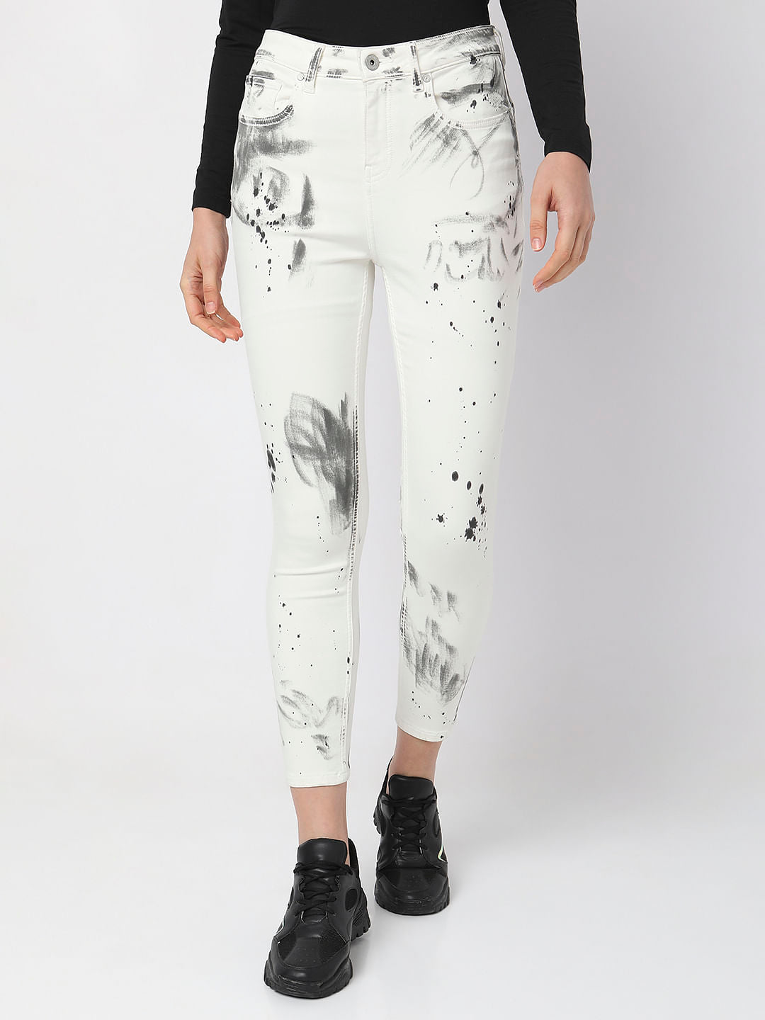 White High Rise Push-Up Wendy Skinny Jeans