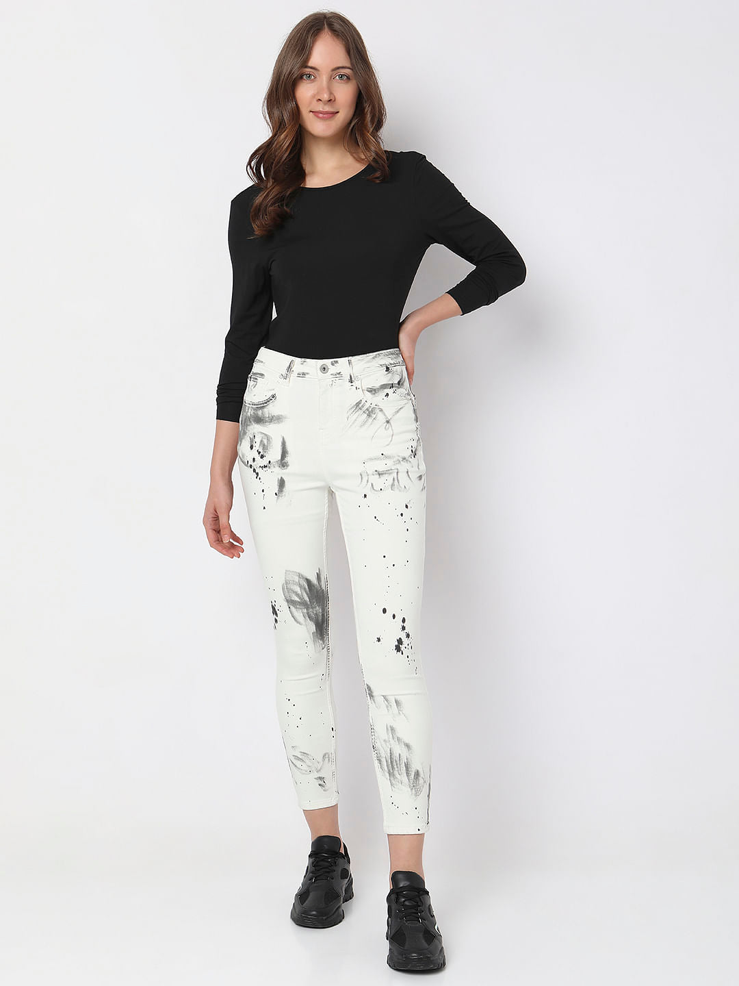 White High Rise Push-Up Wendy Skinny Jeans