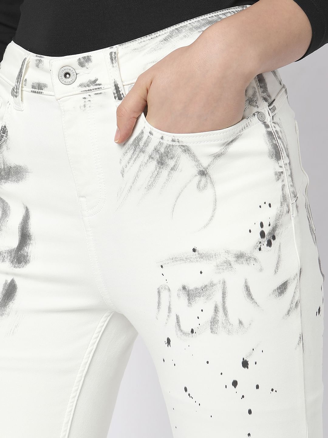 White High Rise Push-Up Wendy Skinny Jeans