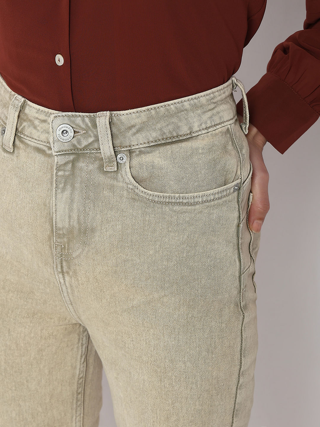 Light Green High Rise Petra Bootcut Jeans