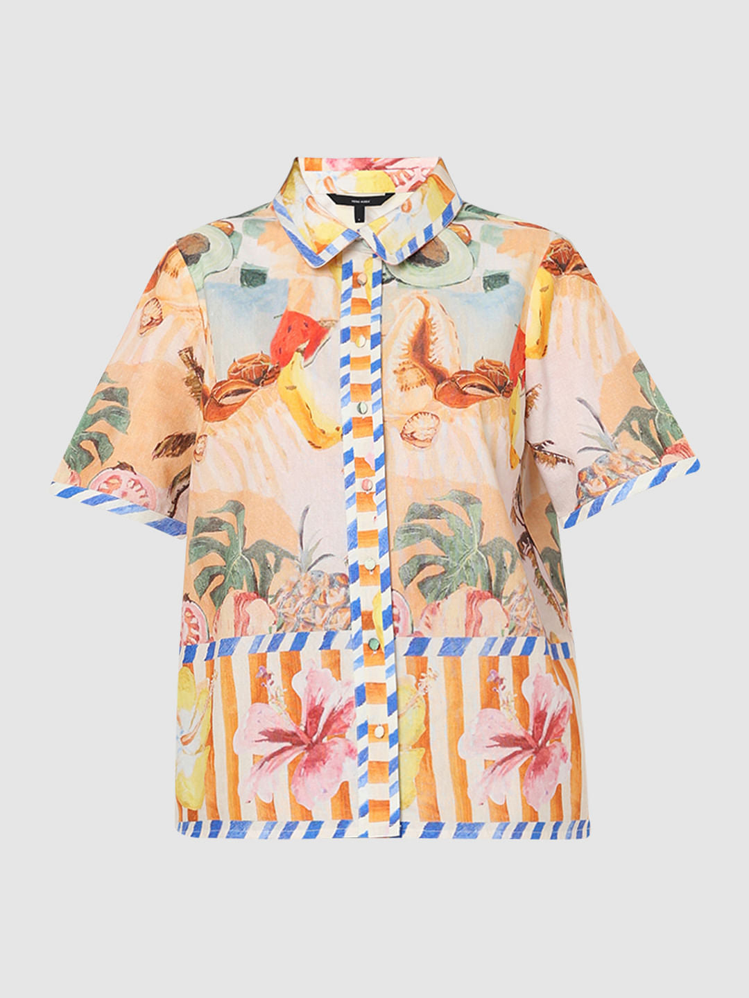 Yellow Tropical Print Shirt