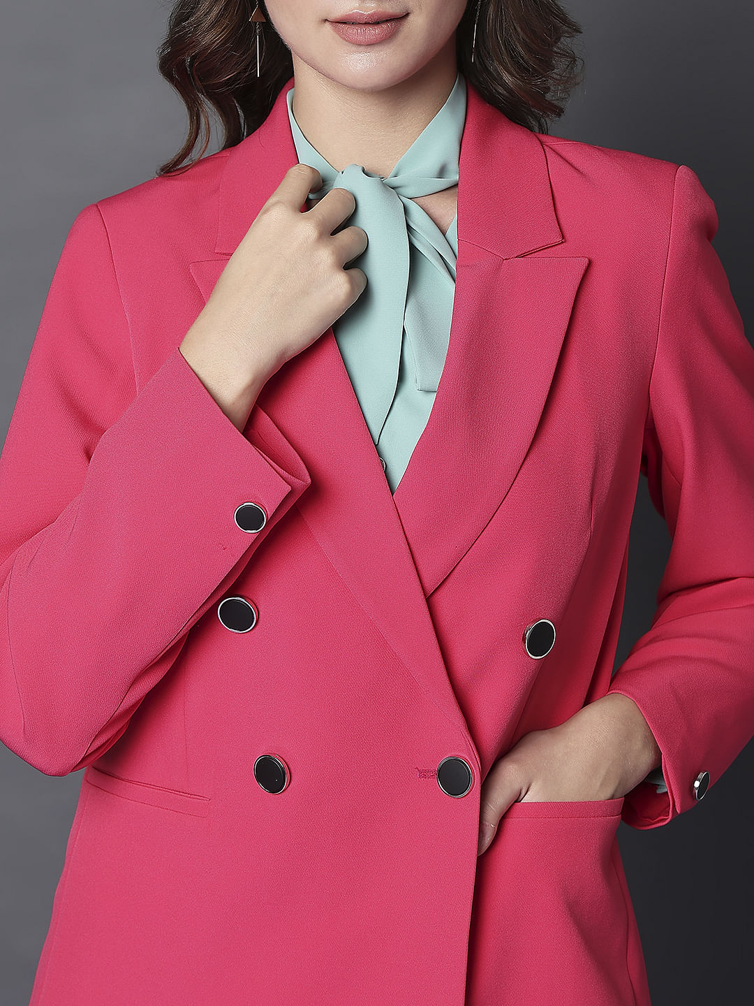 Pink Double Breasted Blazer