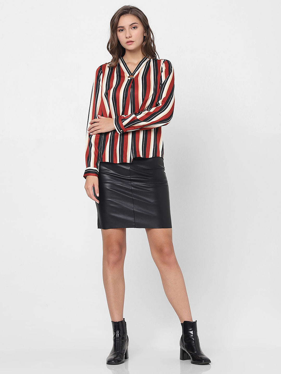 Brown Striped Top