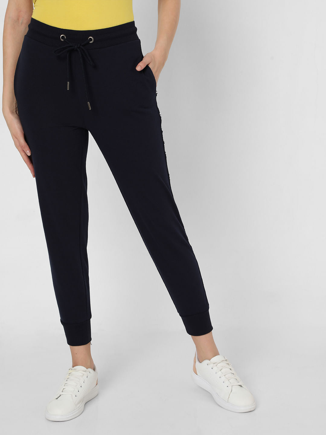 Navy Blue Tape Detail Lounge Joggers