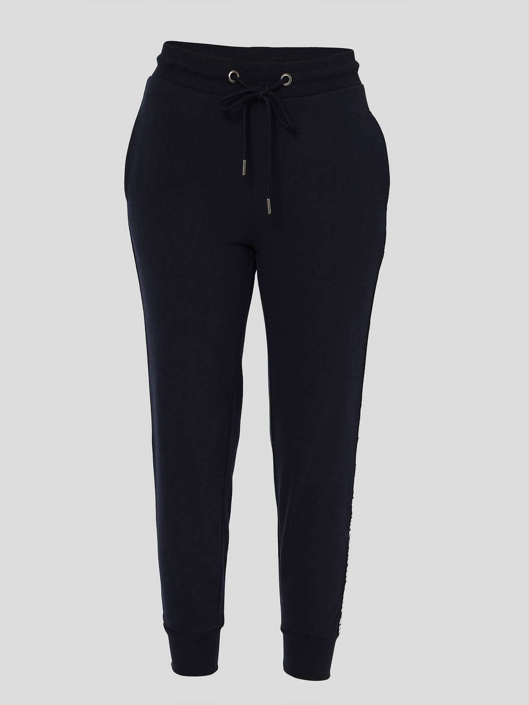 Navy Blue Tape Detail Lounge Joggers