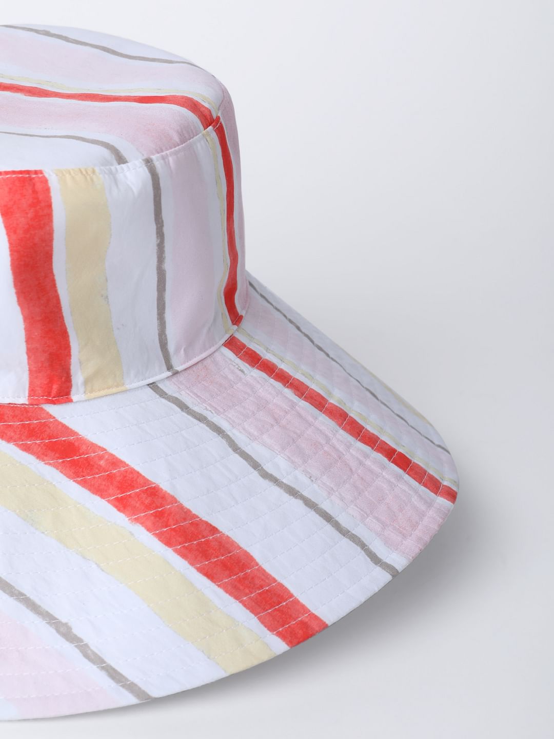 White Striped Bucket Hat