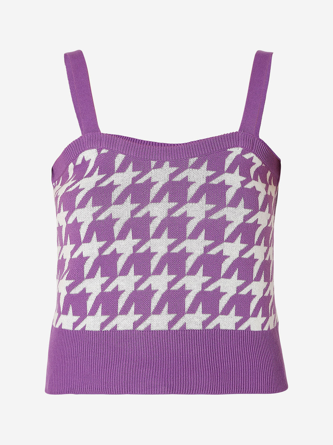 Purple Jacquard Strappy Top