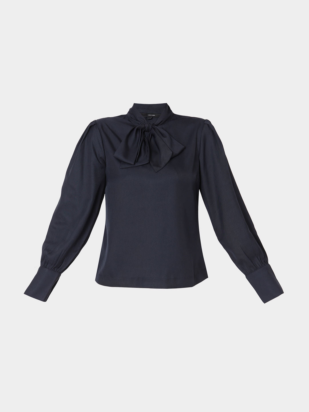 Blue Tie-Up Neck Top