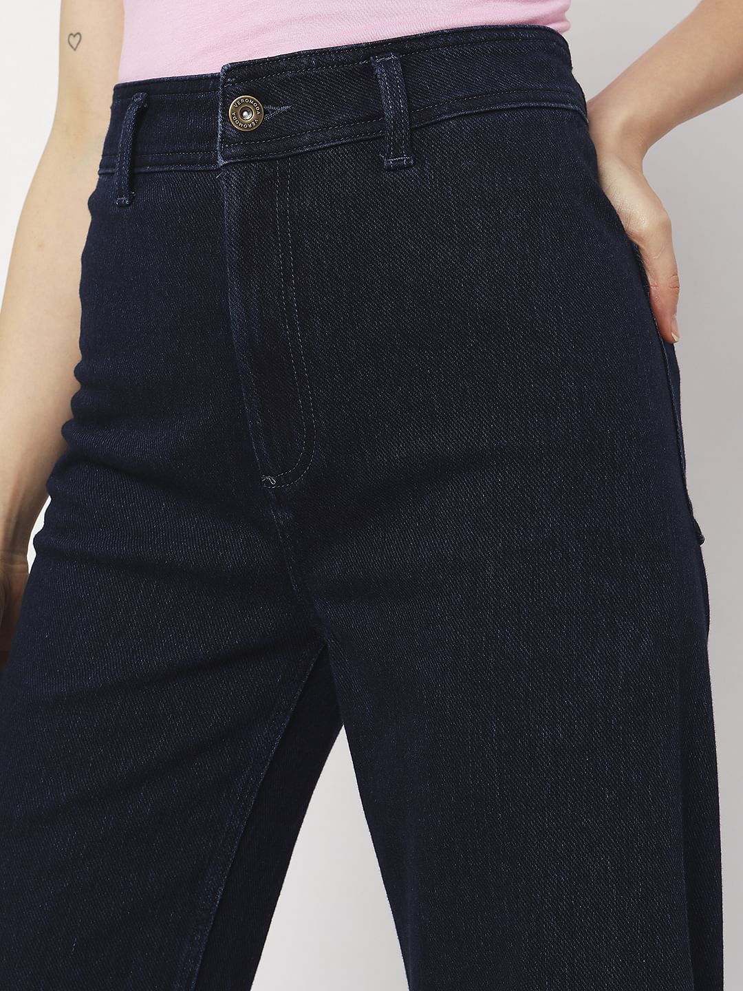 Dark Blue High Rise Zoey Wide-Leg Jeans