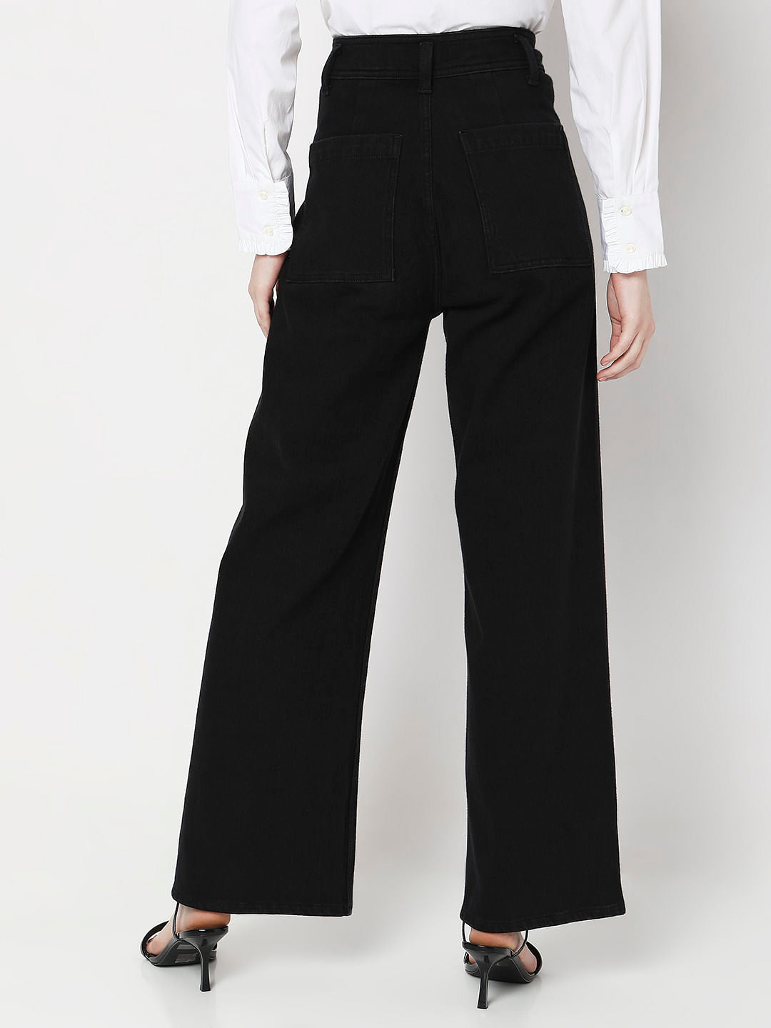 Black High Rise Jade Straight Fit Jeans