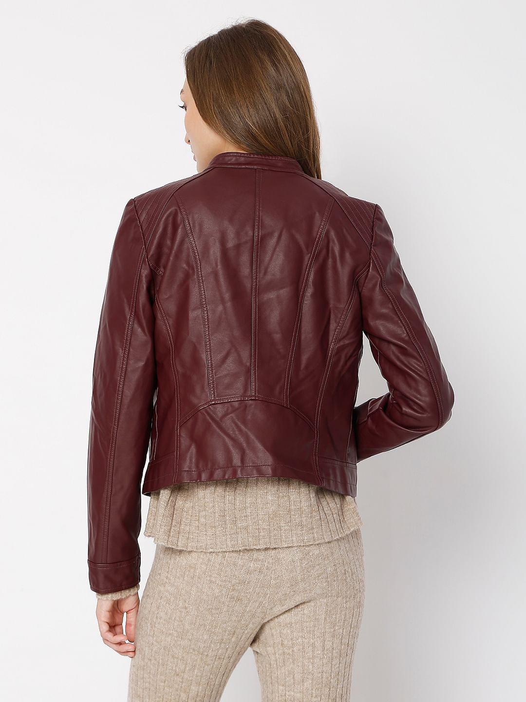 Burgundy Pu Jacket