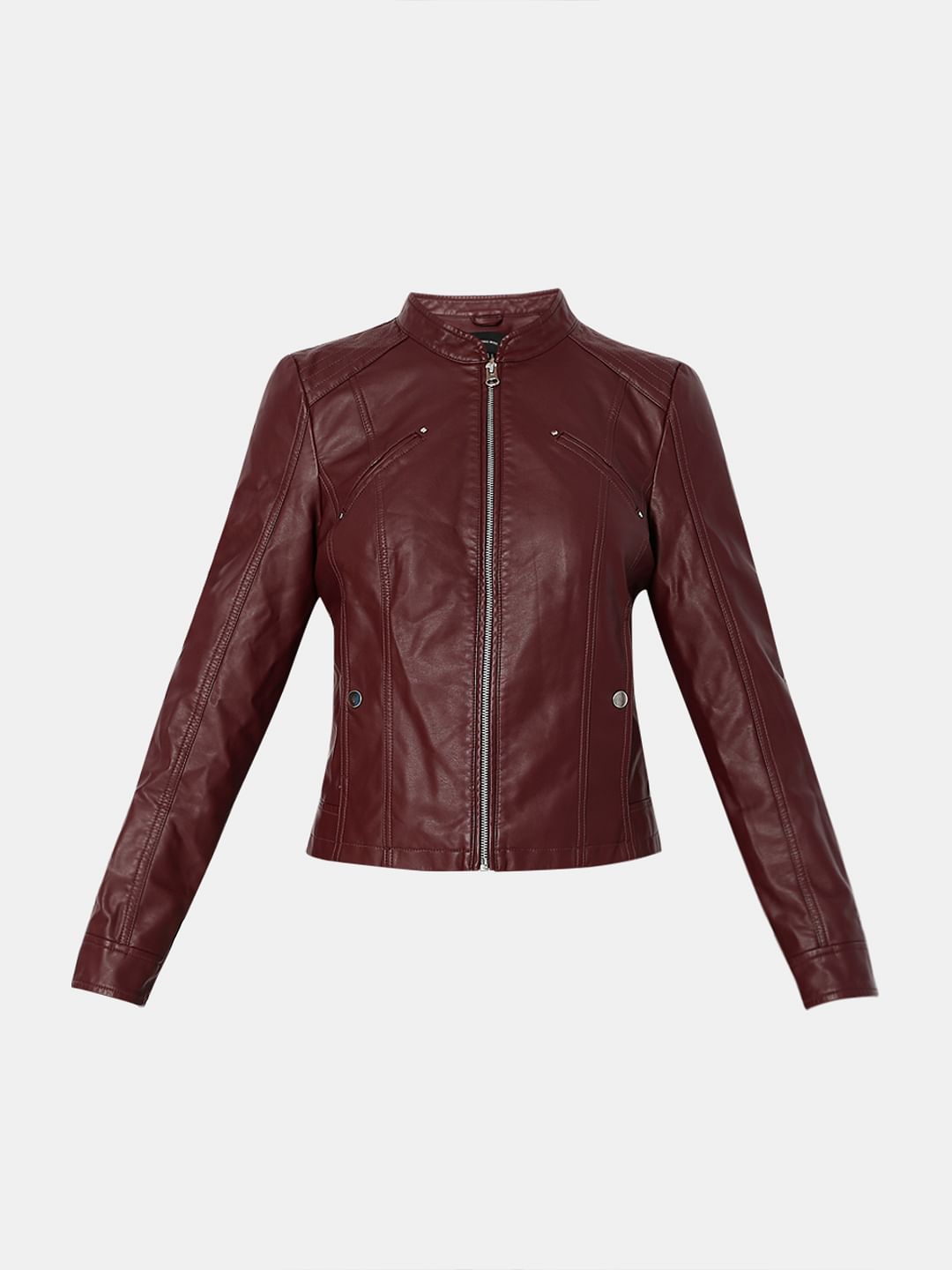 Burgundy Pu Jacket